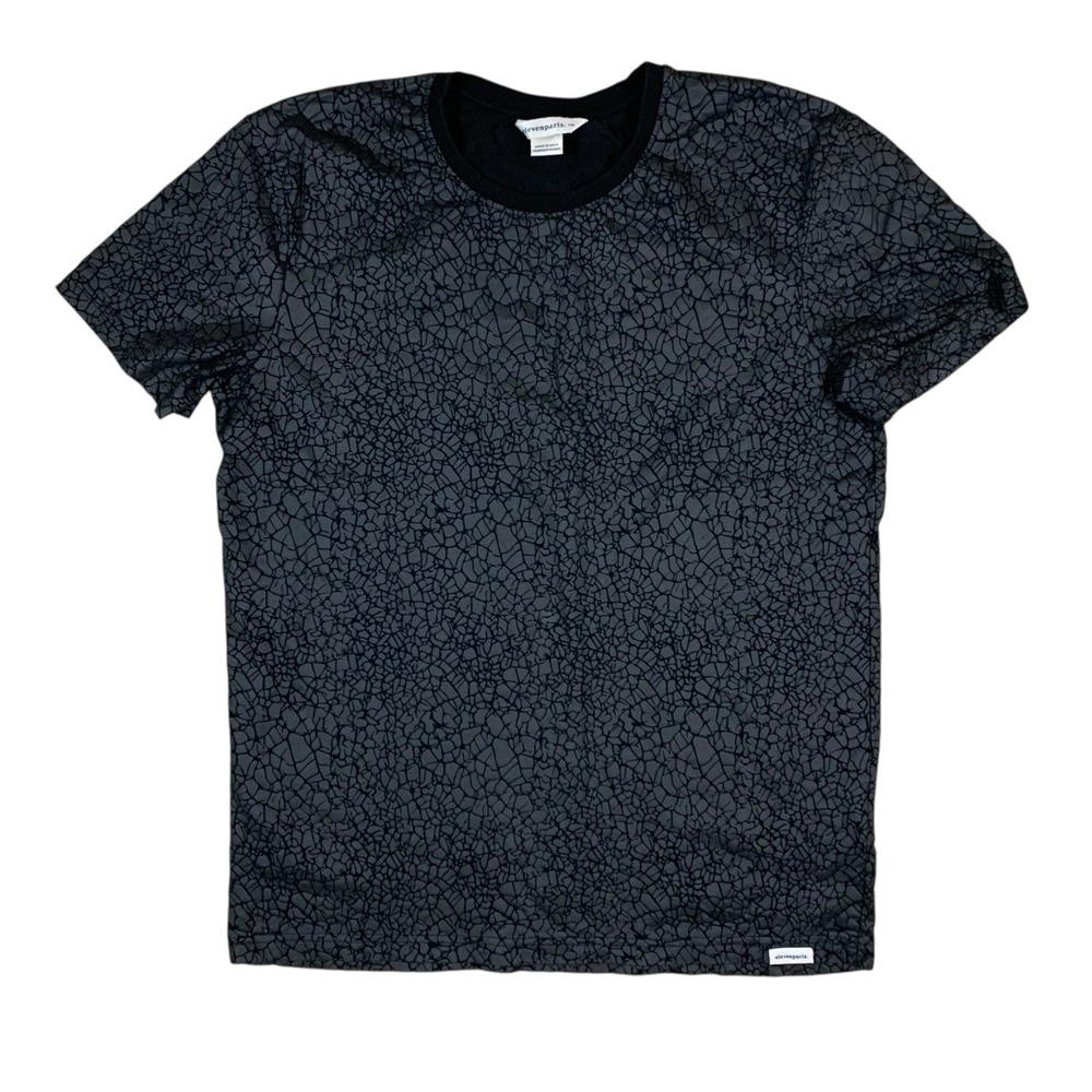 Eleven Paris Graphic T Shirt Black Crackle Print Streetwear Large